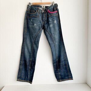 Antik Denim  Low Rise Embroidered Bootcut Jeans 33